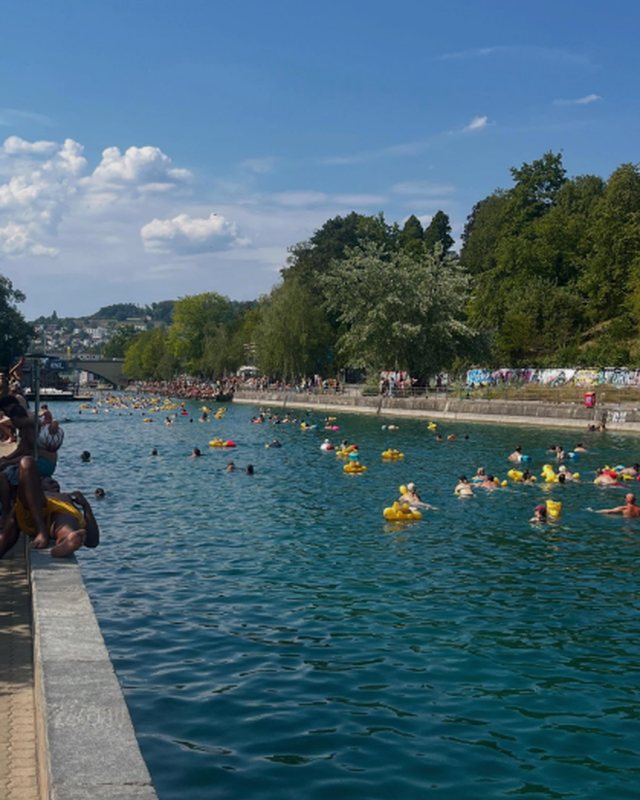 Zürcher Sommer im Flussbad